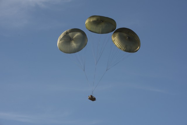 Airborne and Special Operations Test Directorate airdrop tests Modified M-1097 High Mobility Multi-purpose Wheeled Vehicle
