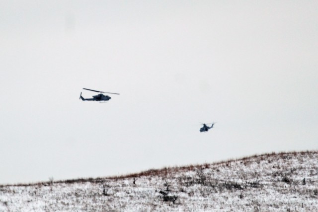 Ullr Shield 2018: Marines operate UH-1Y Venom helicopters during training at Fort McCoy