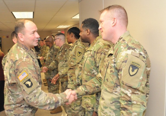 Soldiers from 925th Contracting Battalion at Fort Drum case colors for ...