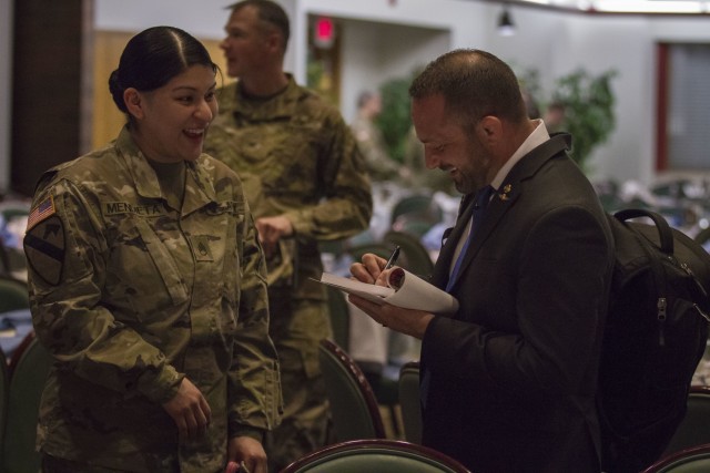 Ex-MMA Fighter, Former Marine Greets Soldiers