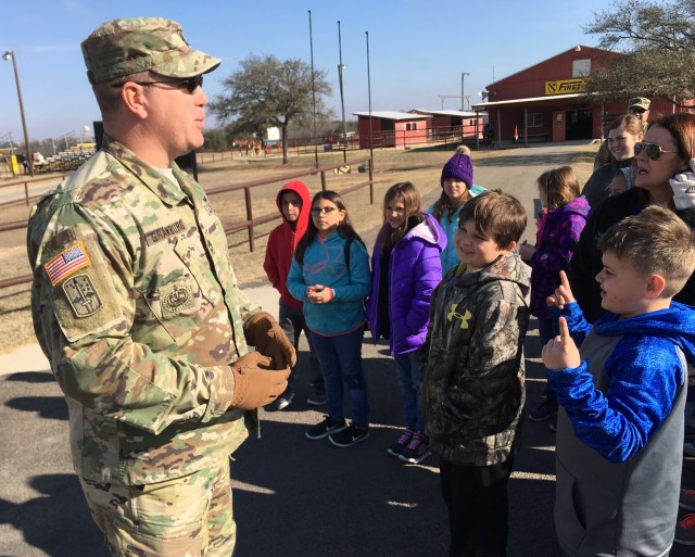 1st Cav, operational testers, host Florence, Texas Elementary School students at Horse Platoon