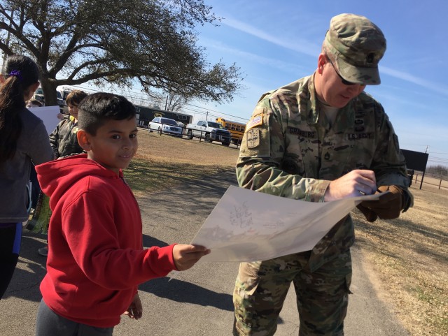 1st Cav, operational testers, host Florence, Texas Elementary School students at Horse Platoon