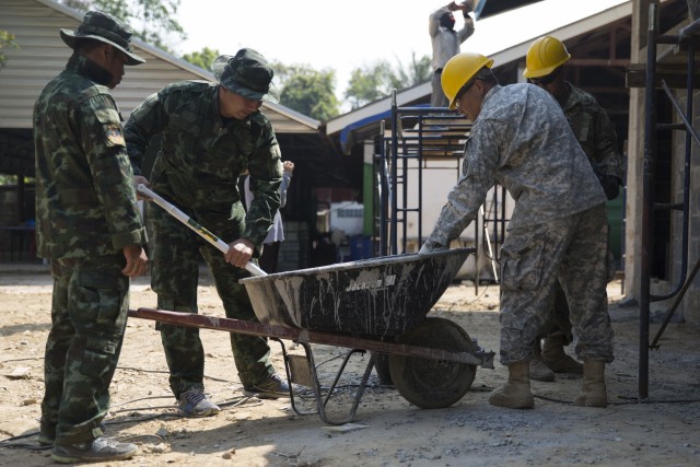 Cobra Gold 18: An ice cream break during construction project in Chachoengsao