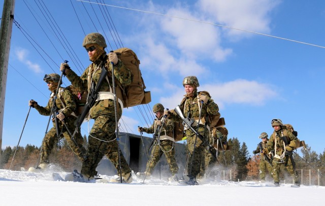 Cold-Weather Operations Course students participate in snowshoe training at Fort McCoy