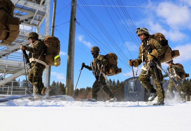 Cold-Weather Operations Course students participate in snowshoe training at Fort McCoy