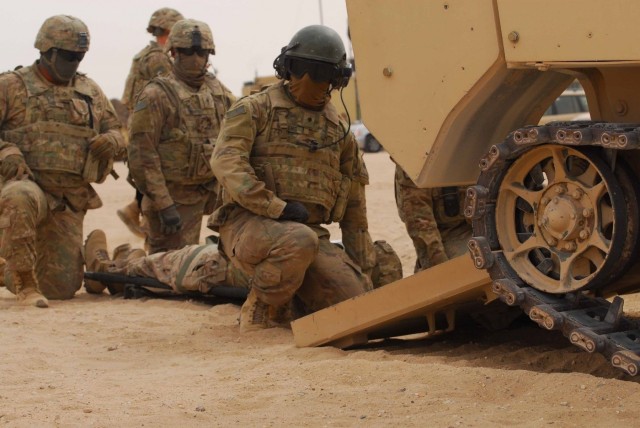 Training scenario with ground and air forces work together with a bang