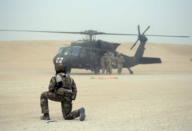 Training scenario with ground and air forces work together with a bang