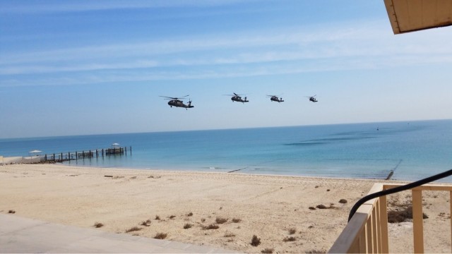 Training scenario with ground and air forces work together with a bang