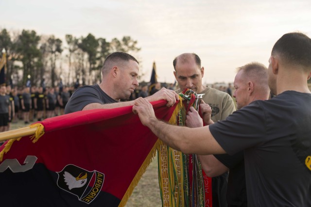 Strike Brigade receives Operation Inherent Resolve streamer following Iraq deployment