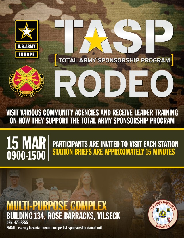 Total Army Sponsorship Program Rodeo March 15 at USAG Bavaria