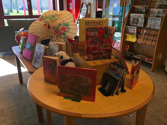 Books on display during Chinese New Year celebration