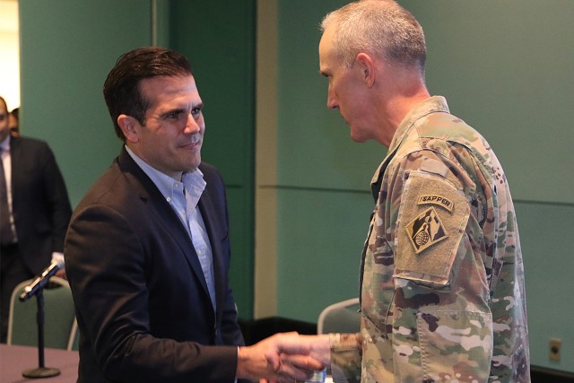 Task Force Power Resoration Commander briefs mayors of Puerto Rico