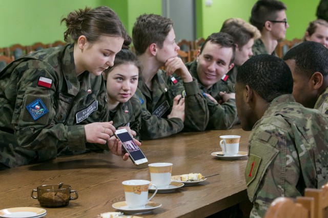 U.S. Army Europe: 2nd ABCT, 1st ID Soldiers visit Cadets at Rzepin School