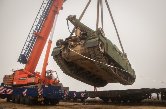 Rail Loading M88 Recovery Vehicle