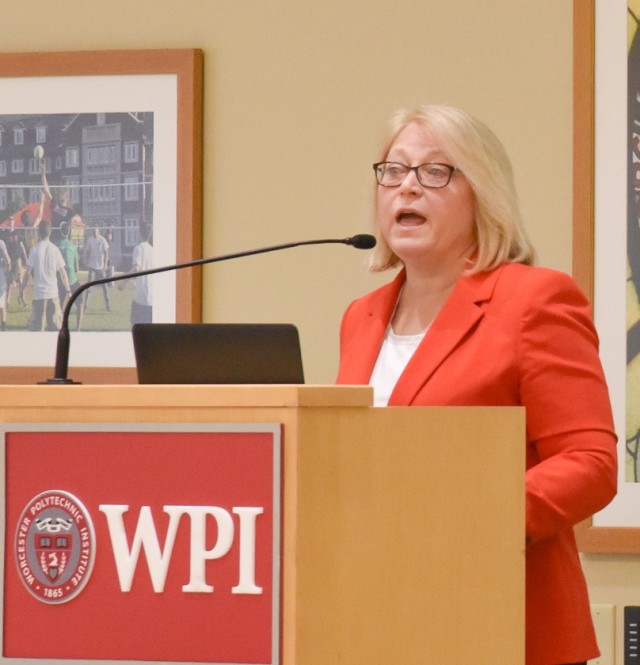 Dr Charlene Mello NSRDEC Chief Scientist at WPI