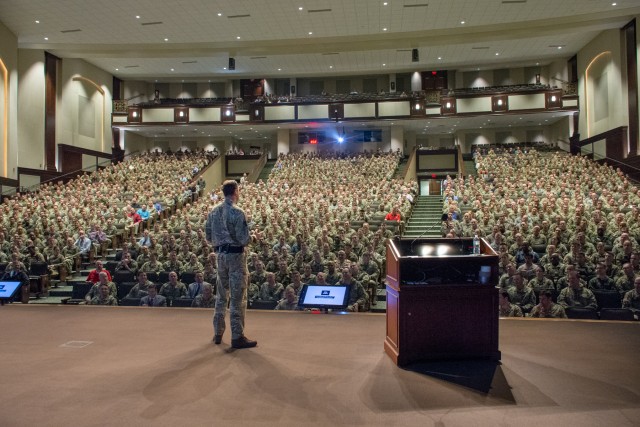 Lt. Gen. Sanders addresses combined colleges