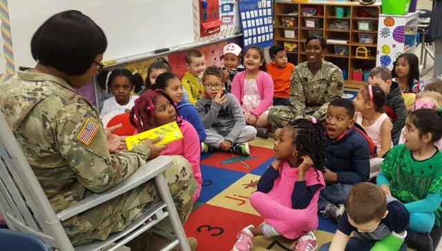 Soldiers Celebrate Dr. Seuss' Birthday with Local Elementary School Children
