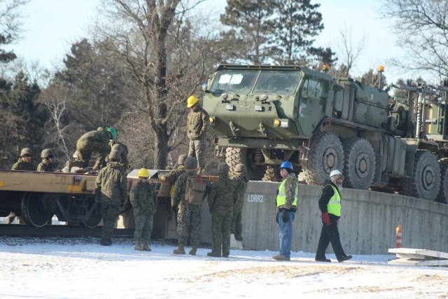 Marines tackle cold-weather rail training during Ullr Shield exercise at Fort McCoy