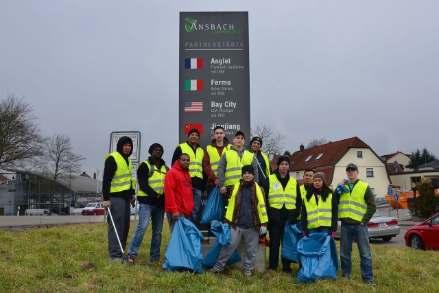 USAG Ansbach Soldiers, Civilians pitch-in to help clean up local neighborhoods, roadways.