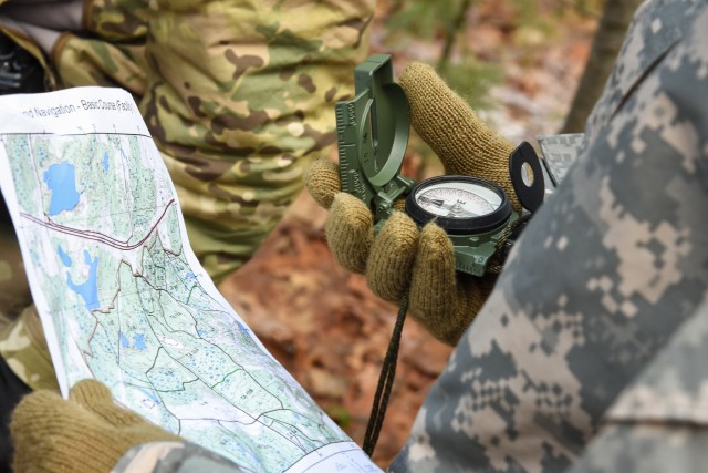 Natick's Human Research Volunteer Soldiers maintain land navigation skills.