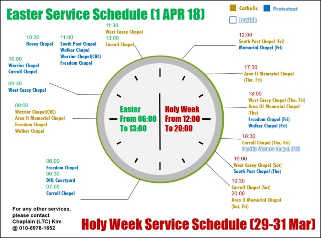 2ID Easter and Holy Week Service Schedule