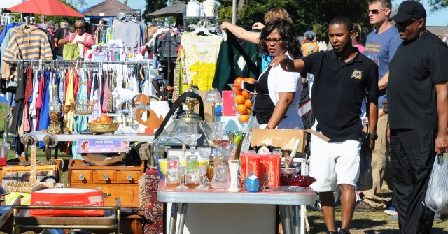 Outdoor yard sale makes shopping, selling a snap