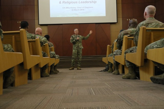 Chaplain (Maj. Gen.) Paul K. Hurley visits the Unit Ministry Team University