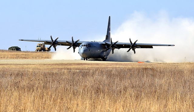 U.S. Air Force personnel utilize Fort Riley assets to train on airdrops during HALO exercise March 22.