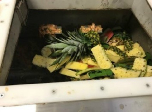 Food waste awaiting processing.
