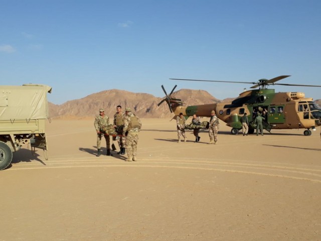 Task Force Spartan aviation brigade exchanges troops with Jordanian Air Force