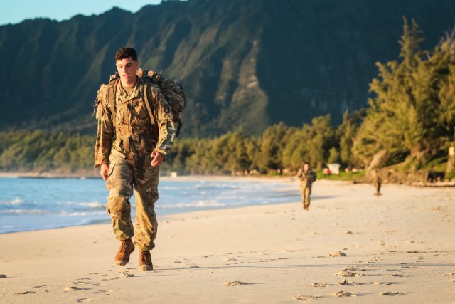 Ruck march on the beach