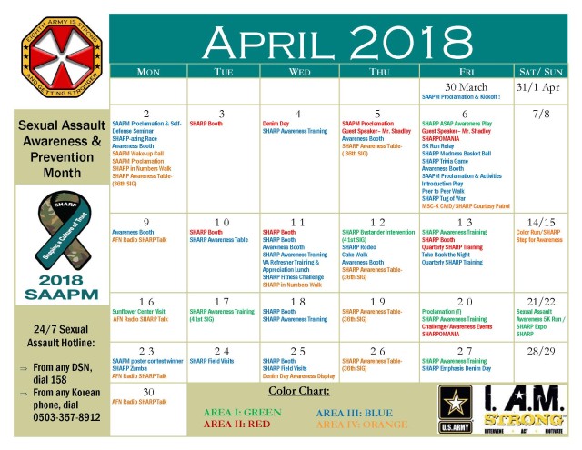 Eighth Army SAAPM 2018 Event Calendar