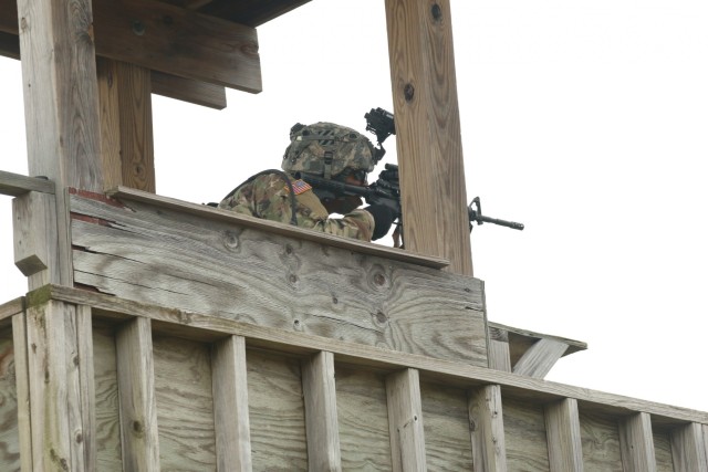 Logistics Soldiers' tactical skills put to action in base-defense live fire exercise