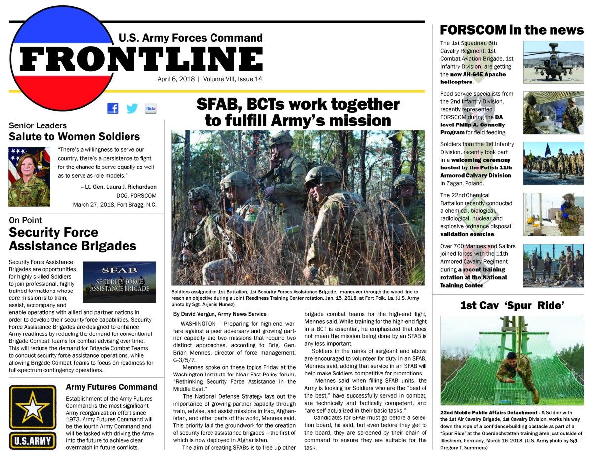 FORSCOM Frontline - April 6, 2018 | Article | The United States Army