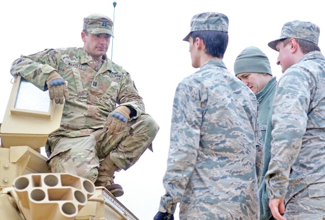 1st Infantry Division Soldiers host JROTC cadets from Lee Summit High School in Missouri.