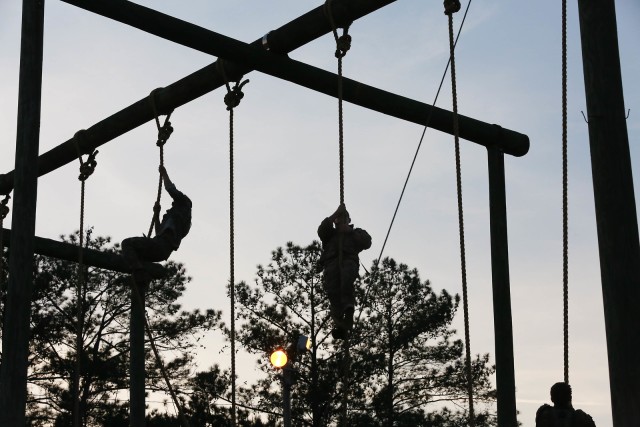 Rope climb at Malvesti Obstacle Course