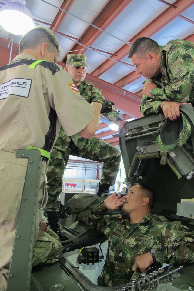 South Carolina Guard exchanges maintenance tips with Colombian Army