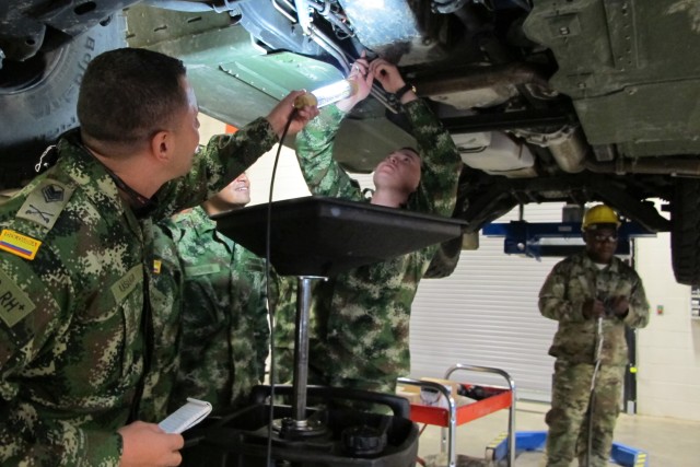 South Carolina Guard exchanges maintenance tips with Colombian Army