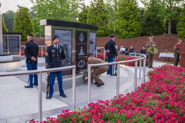 Wreath-laying during ANZAC Day observance