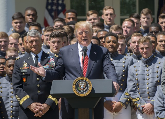 President Trump Presents Commander-in-Chief's Trophy To Army Team Of ...