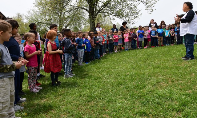 Van Voorhis elementary students plant tree for Earth Day
