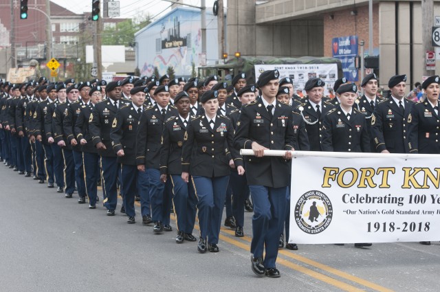Fort Knox Soldiers commemorate centennial in Pegasus Parade