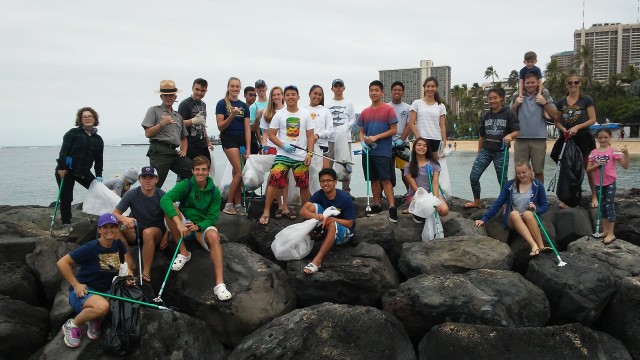 Joint Earth Day cleanup at Fort DeRussy collects 45 pounds of trash