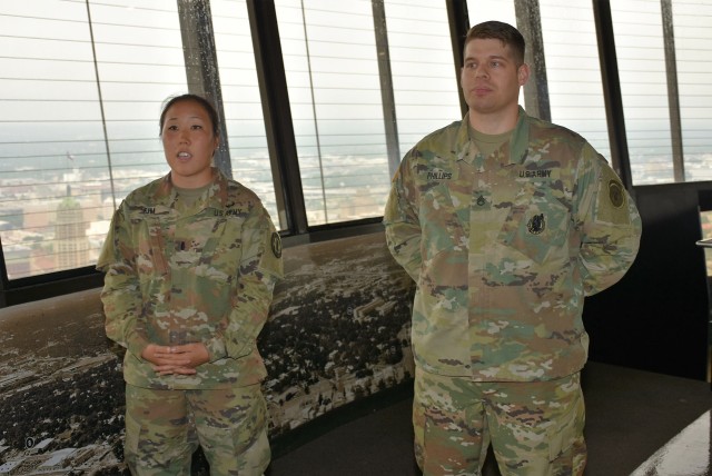 Army tradition continues as health care recruiter gets promoted on top of world