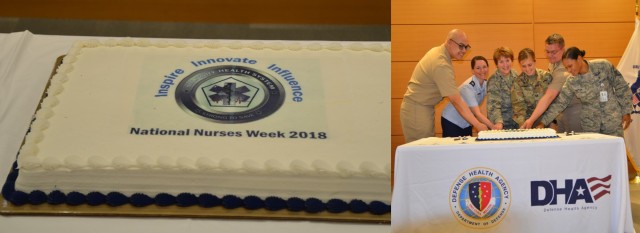 Cake and cutting ceremony at Defense Health Headquarters