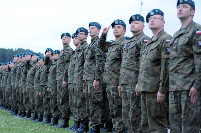 Soldiers celebrate Polish Flag Day during Combined Resolve