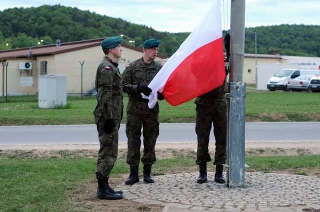 Soldiers celebrate Polish Flag Day during Combined Resolve
