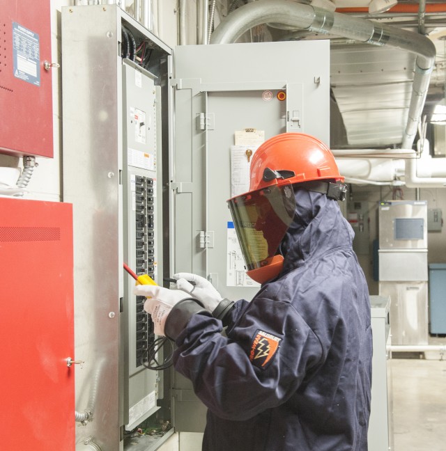 Stay back, use caution around electrical hazards