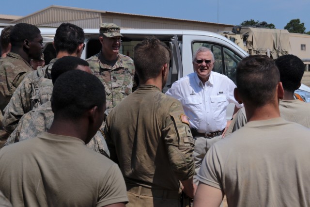 Gov. deal visits troops