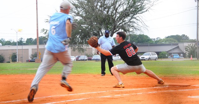 6th MP overpowers 1-223rd during intramural softball